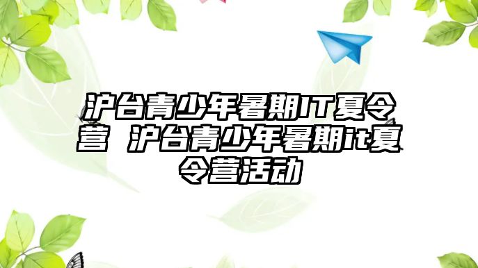 滬臺青少年暑期IT夏令營 滬臺青少年暑期it夏令營活動