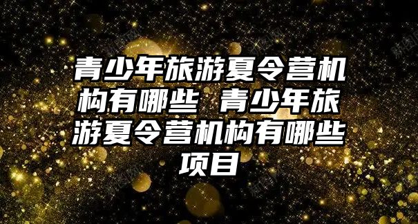 青少年旅游夏令營機(jī)構(gòu)有哪些 青少年旅游夏令營機(jī)構(gòu)有哪些項(xiàng)目