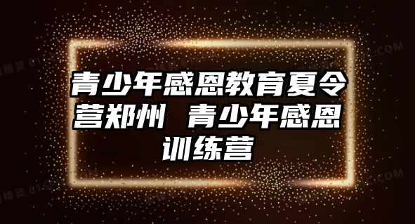 青少年感恩教育夏令營鄭州 青少年感恩訓(xùn)練營