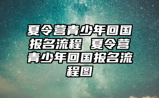 夏令營青少年回國報名流程 夏令營青少年回國報名流程圖