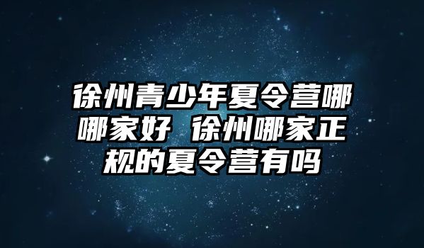 徐州青少年夏令營哪哪家好 徐州哪家正規的夏令營有嗎