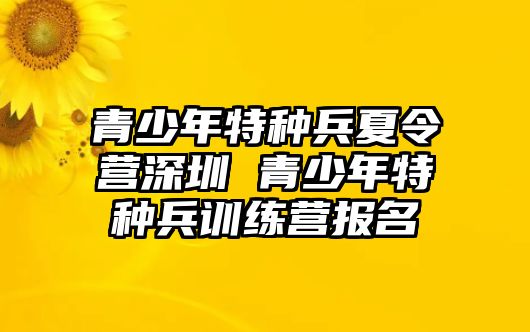 青少年特種兵夏令營(yíng)深圳 青少年特種兵訓(xùn)練營(yíng)報(bào)名