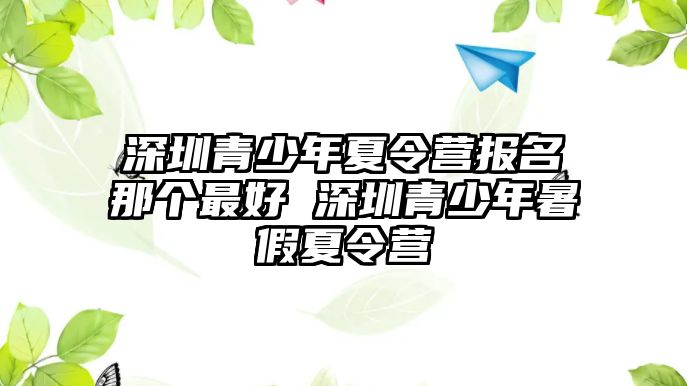 深圳青少年夏令營(yíng)報(bào)名那個(gè)最好 深圳青少年暑假夏令營(yíng)