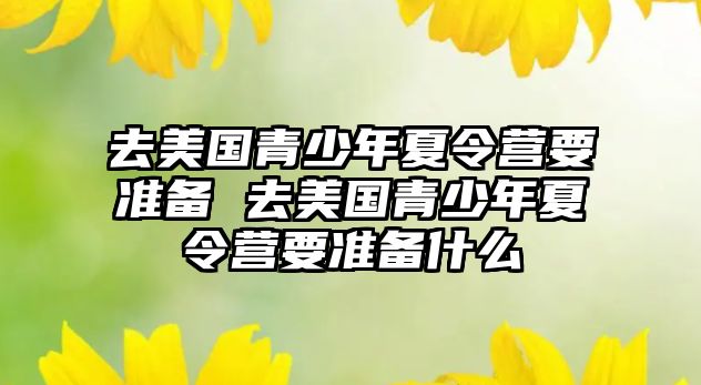 去美國(guó)青少年夏令營(yíng)要準(zhǔn)備 去美國(guó)青少年夏令營(yíng)要準(zhǔn)備什么